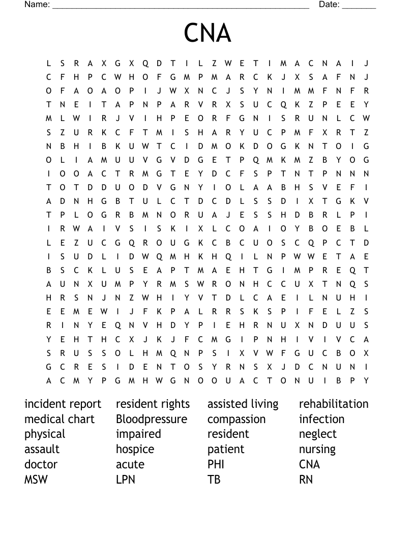 CNA Word Search