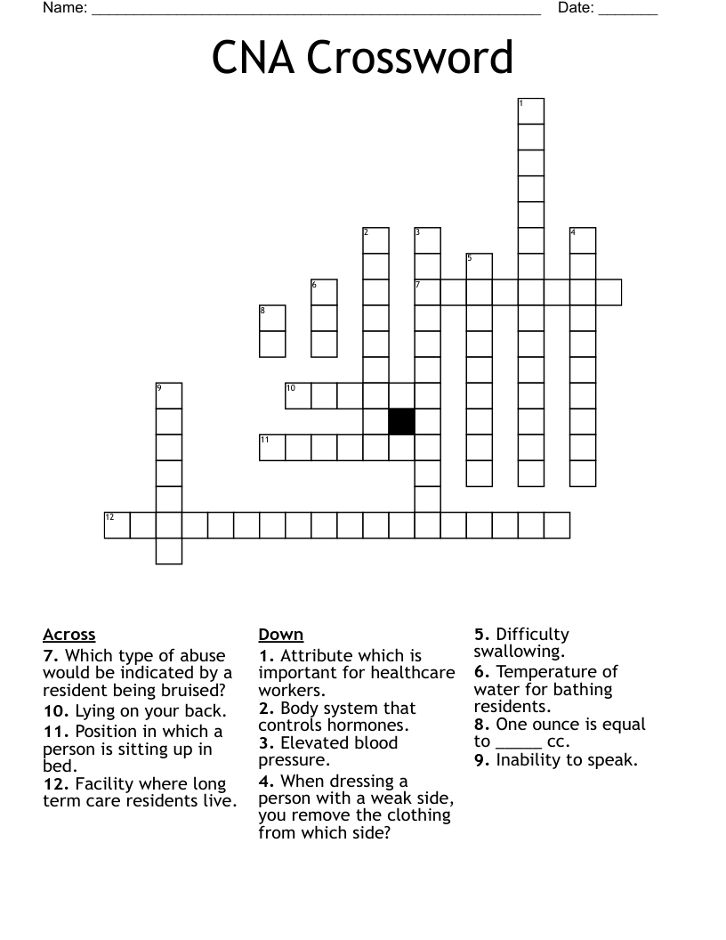 CNA Crossword