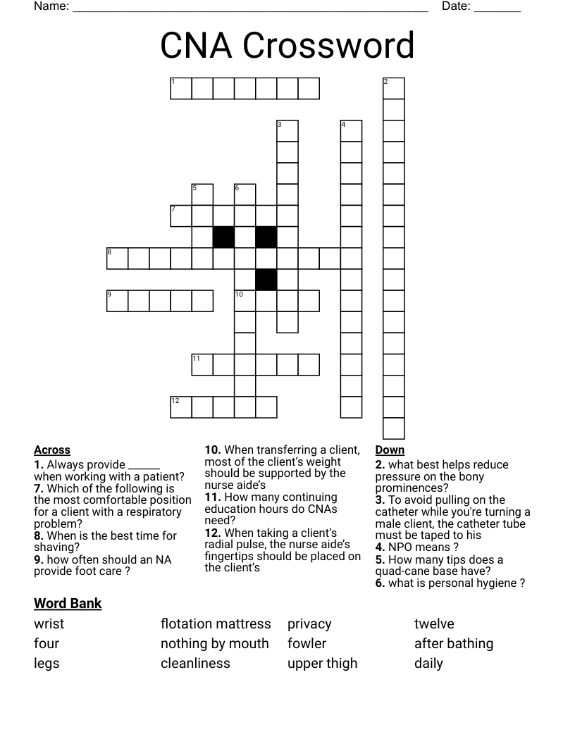 CNA Crossword 