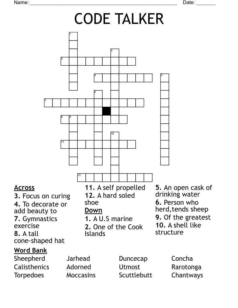 CODE TALKER Crossword