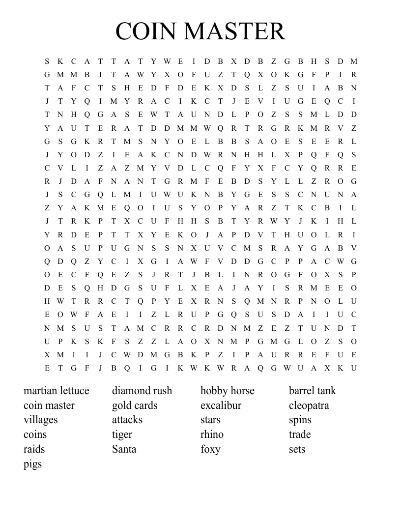 COIN MASTER Word Search