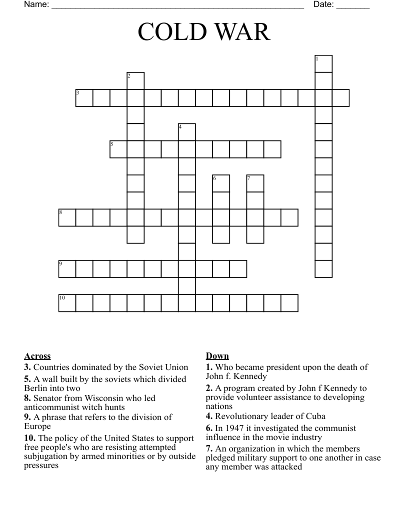 COLD WAR Crossword