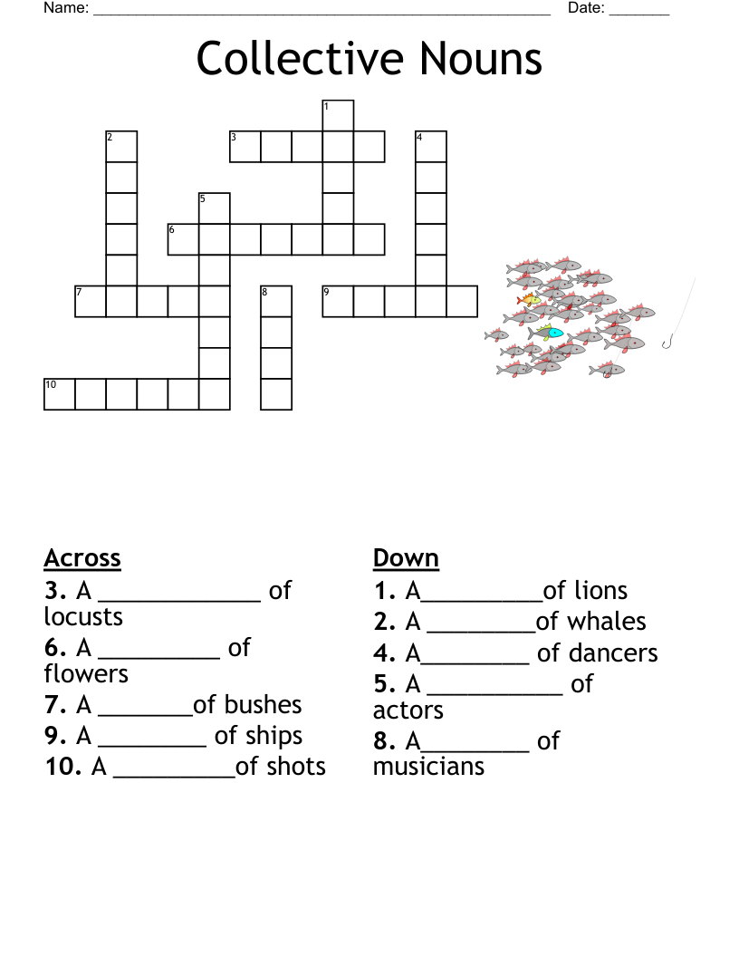 Collective Nouns Crossword