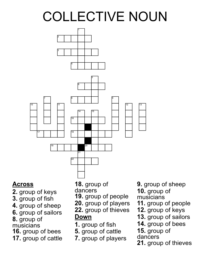 COLLECTIVE NOUN Crossword