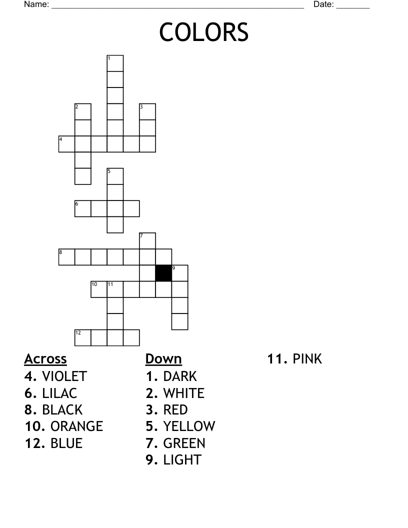 COLORS Crossword