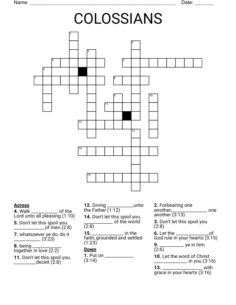 COLOSSIANS Crossword