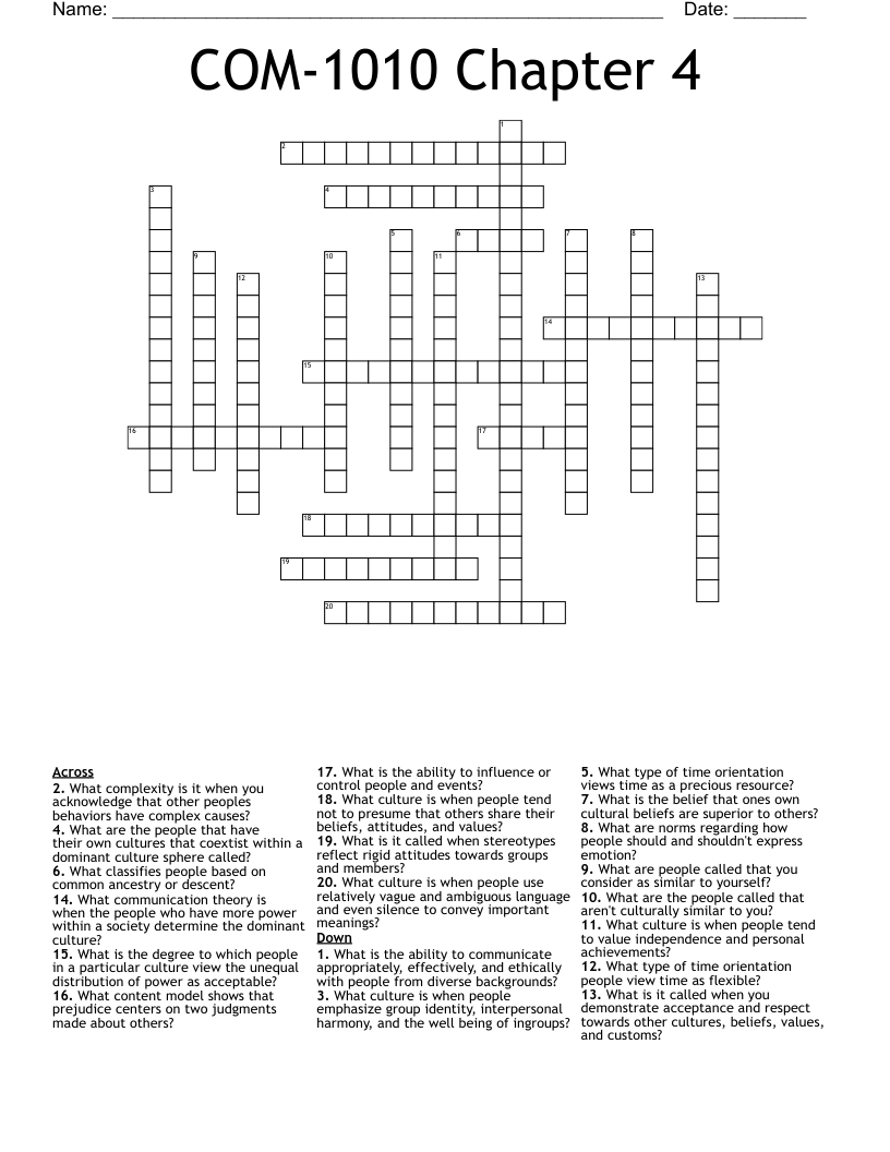 COM-1010 Chapter 4 Crossword