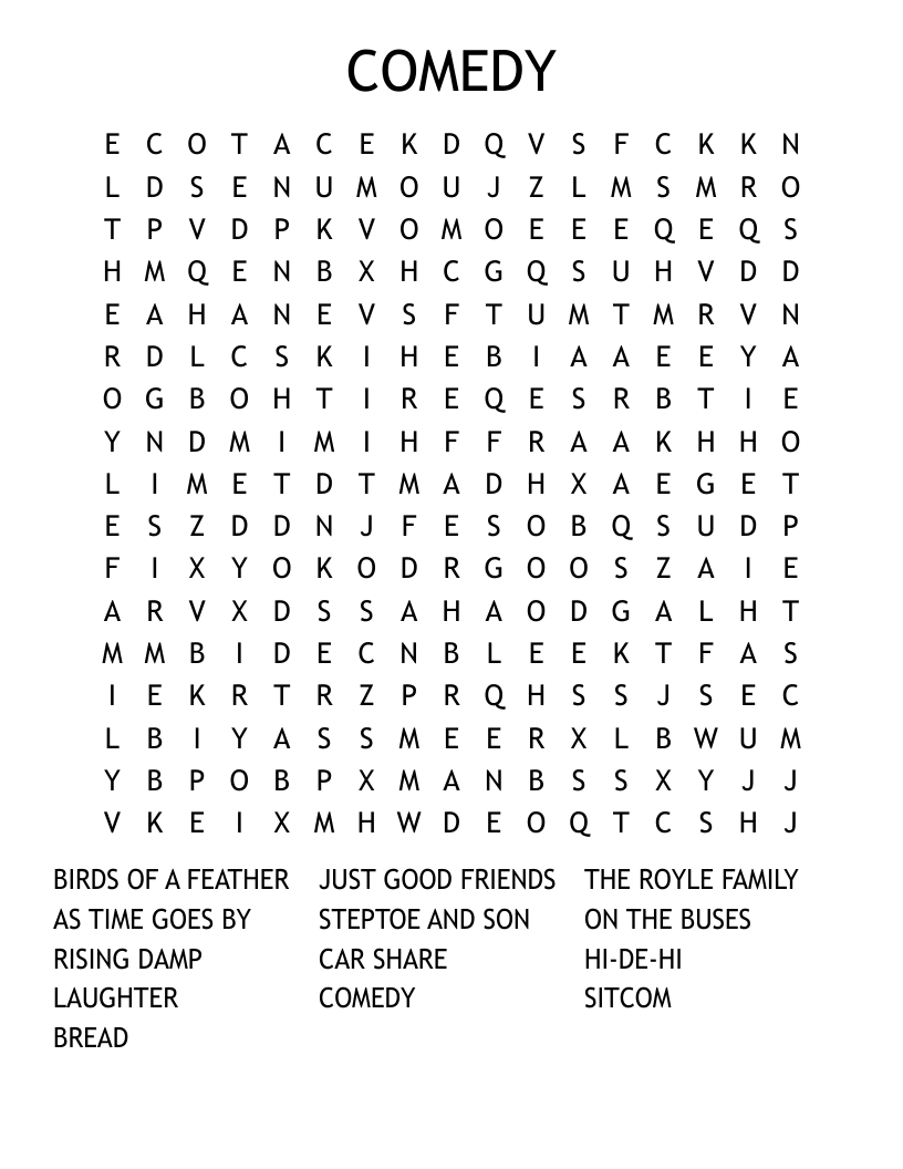 COMEDY Word Search