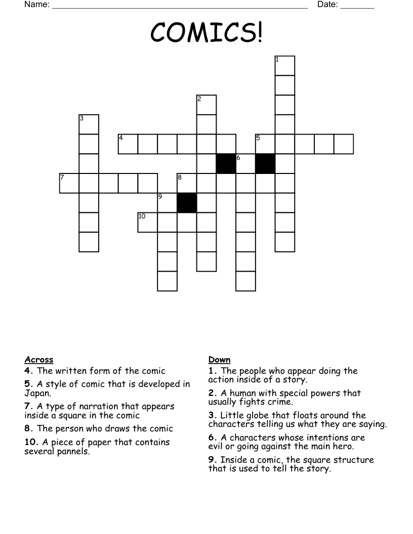 COMICS! Crossword