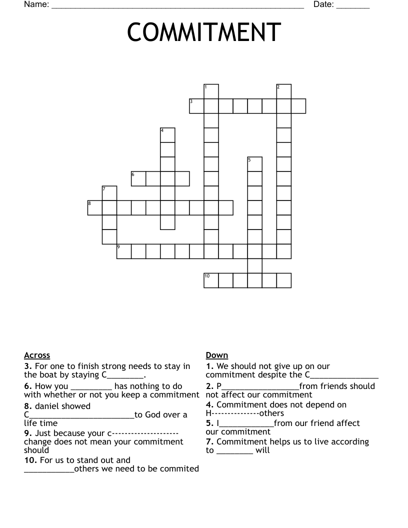 COMMITMENT Crossword