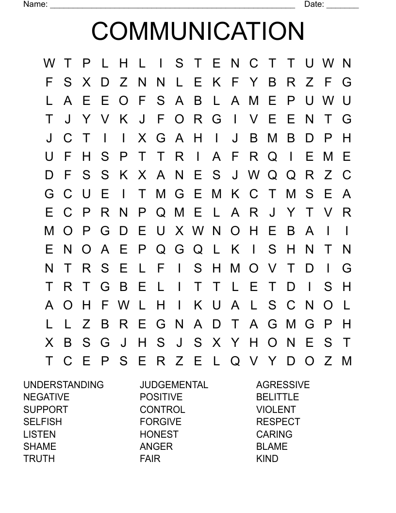 COMMUNICATION Word Search