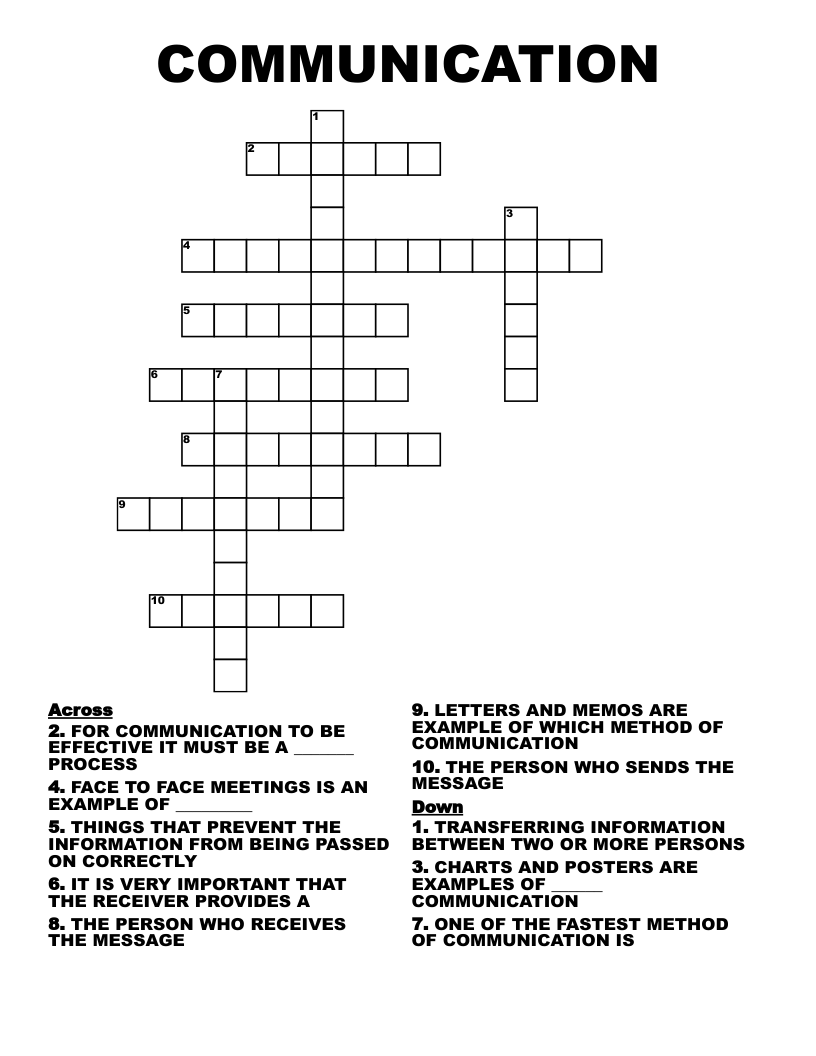 COMMUNICATION Crossword