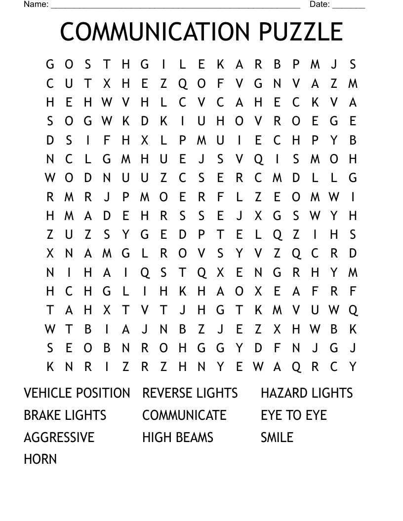 COMMUNICATION PUZZLE Word Search