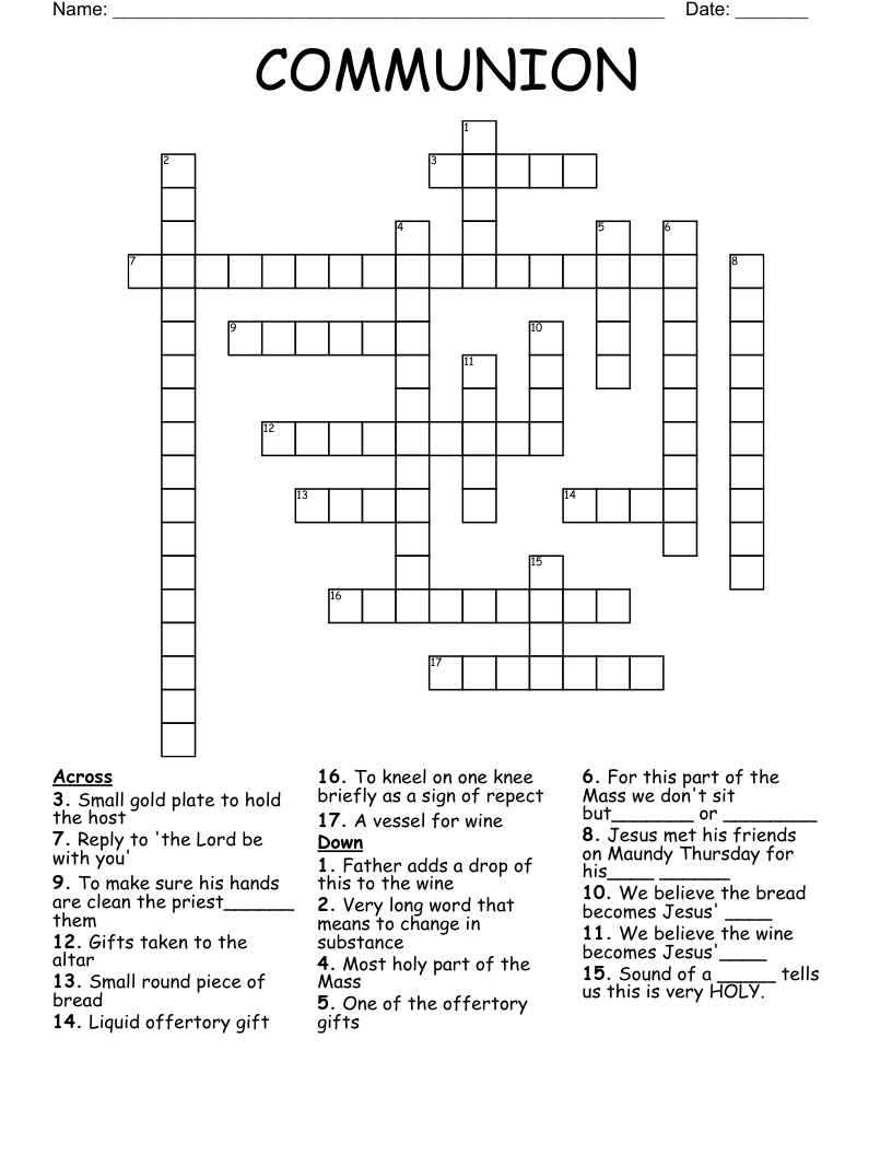 COMMUNION Crossword