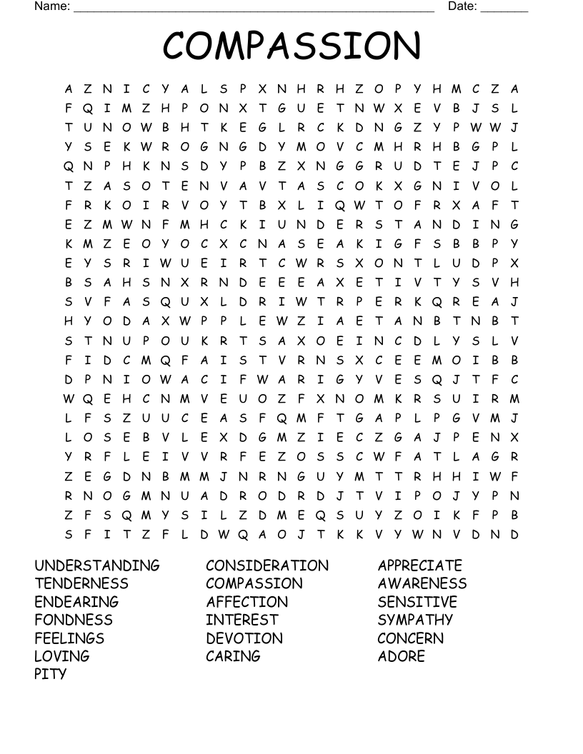 COMPASSION Word Search