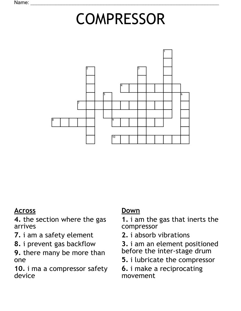 COMPRESSOR Crossword