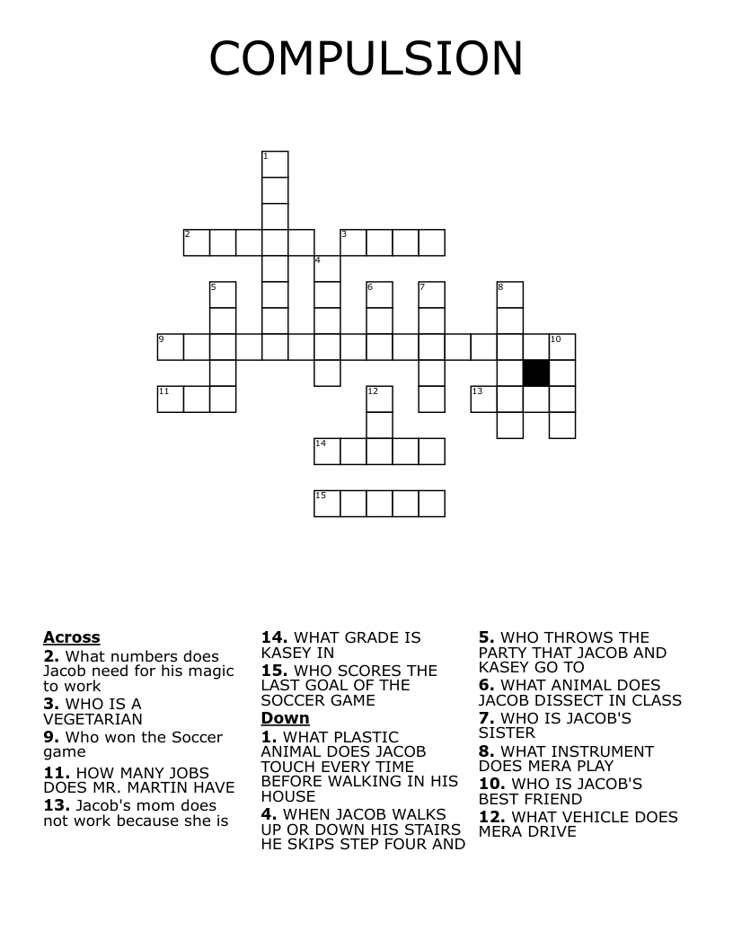 COMPULSION Crossword