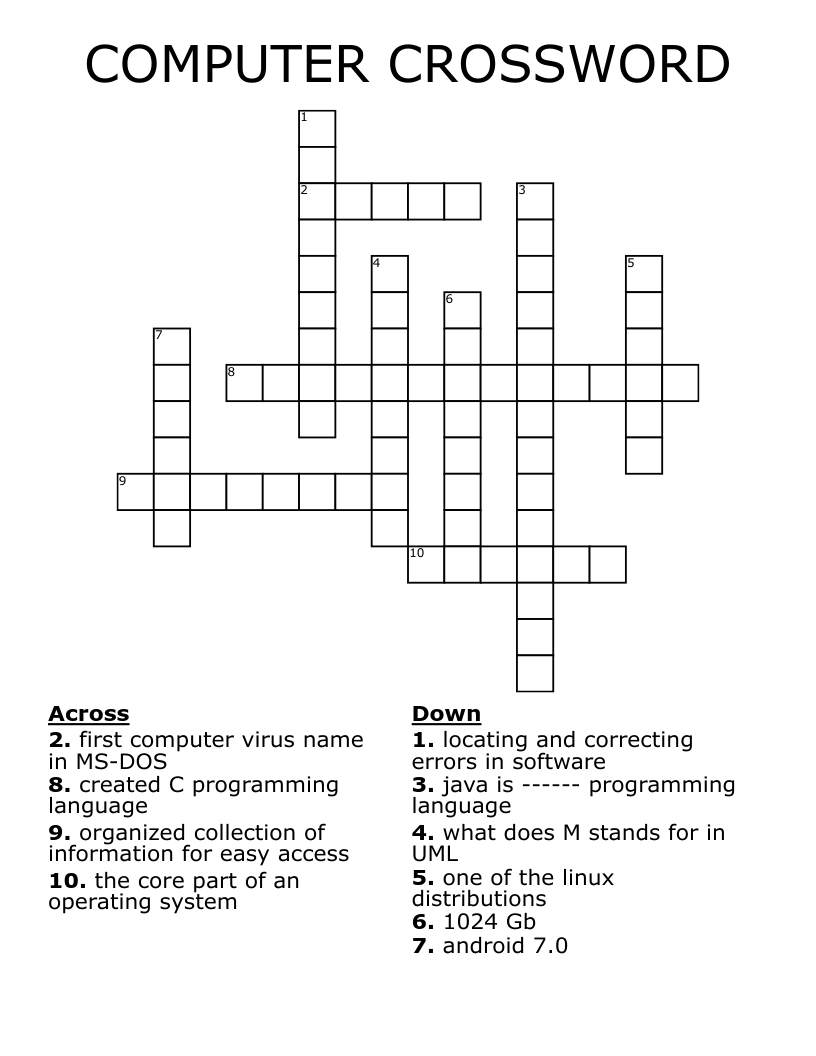COMPUTER CROSSWORD