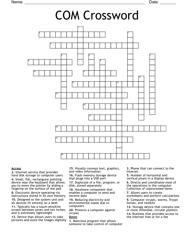COM Crossword