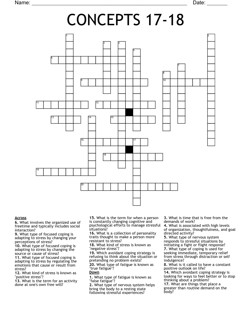 CONCEPTS 17-18 Crossword