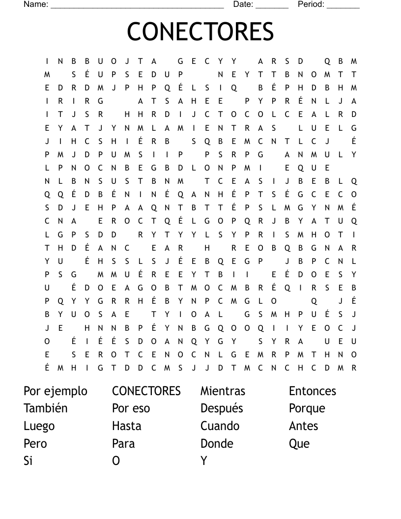 CONECTORES Word Search