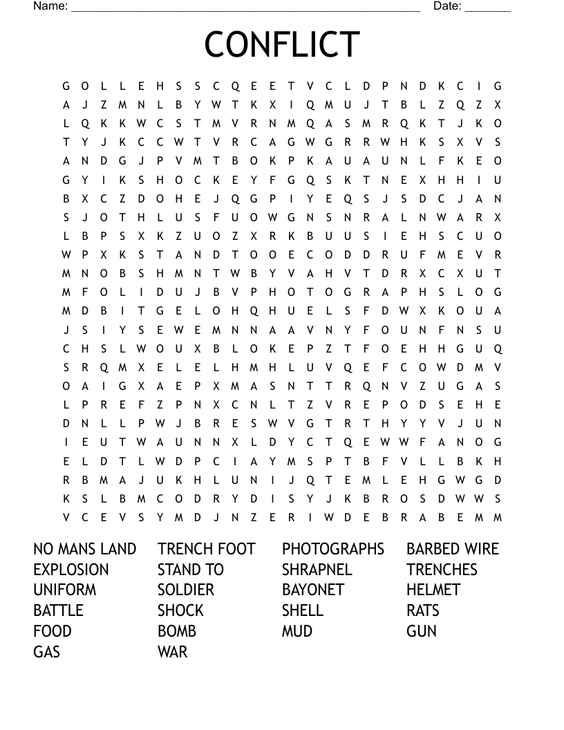 CONFLICT Word Search
