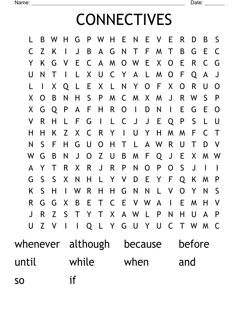 CONNECTIVES Word Search