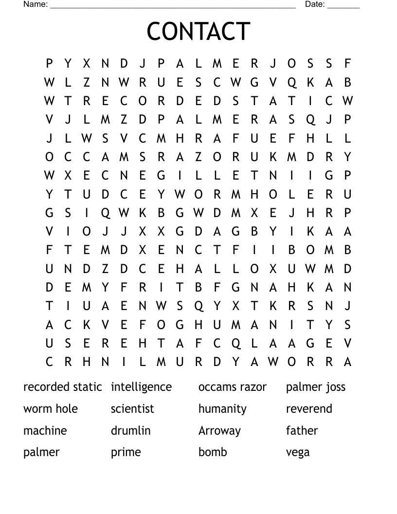 CONTACT Word Search