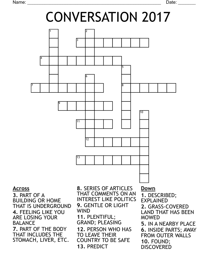 CONVERSATION 2017 Crossword