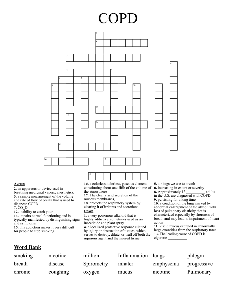 COPD Crossword