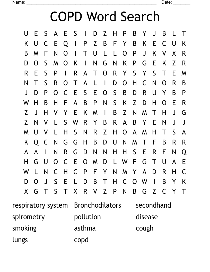 COPD Word Search