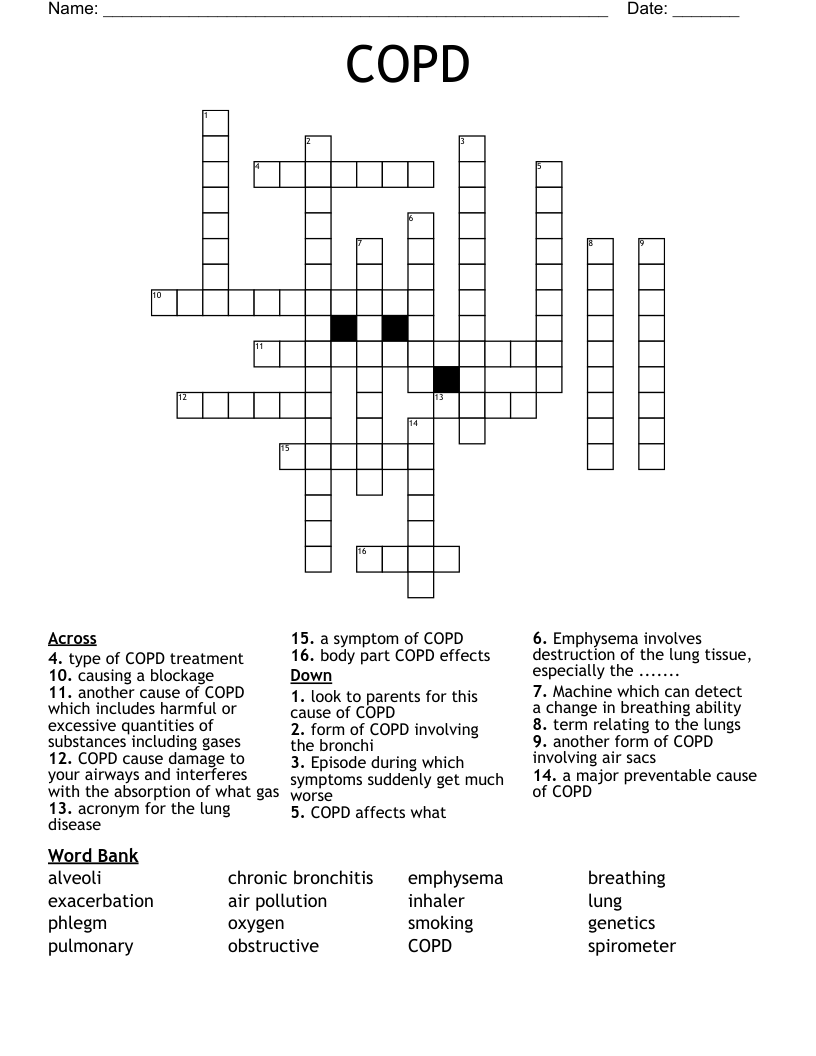 COPD  Crossword