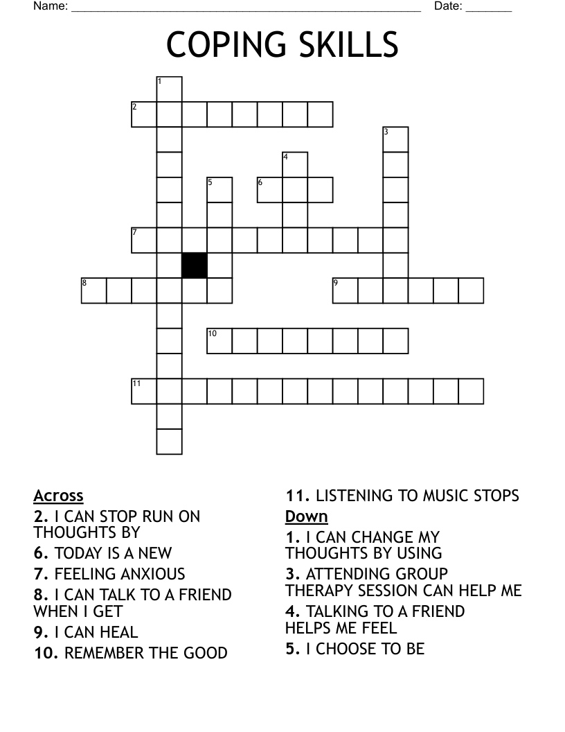 COPING SKILLS Crossword