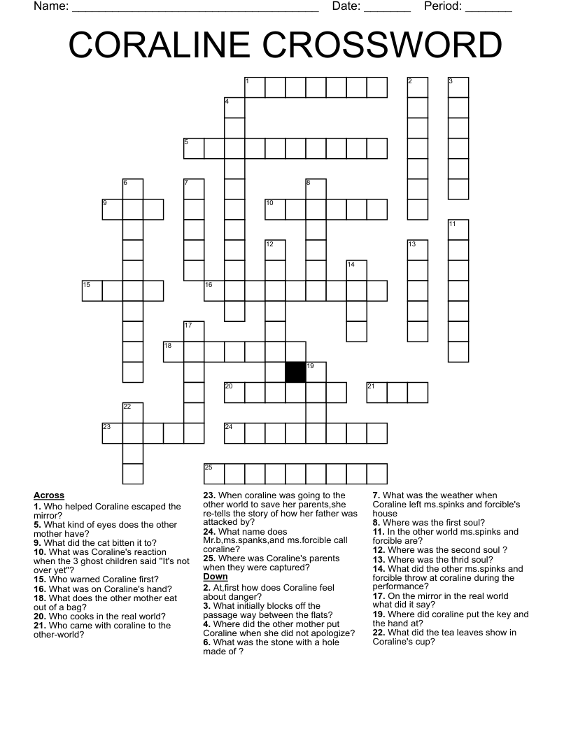 CORALINE CROSSWORD