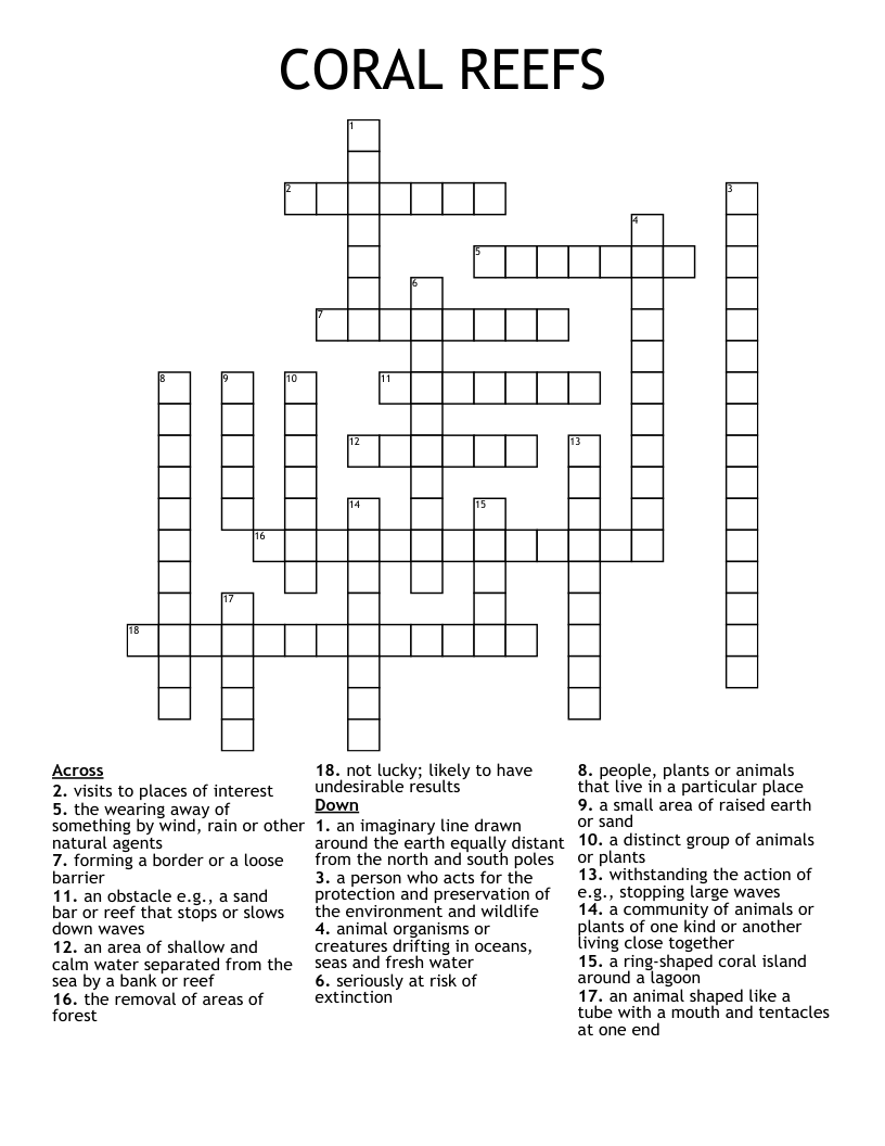 CORAL REEFS Crossword