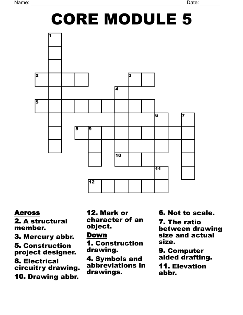 CORE  MODULE  5 Crossword