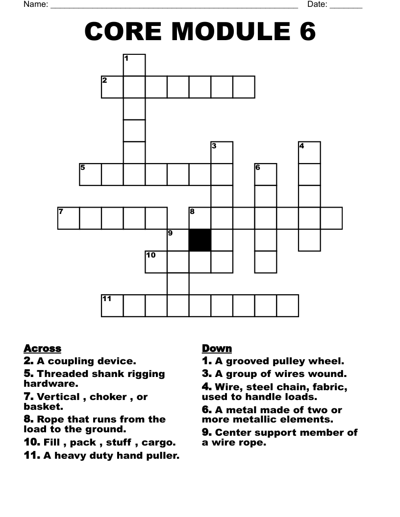 CORE  MODULE  6 Crossword