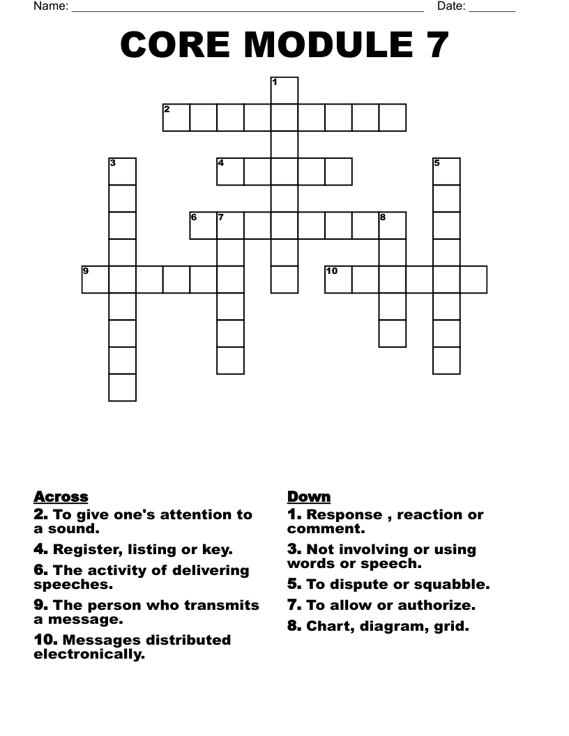 CORE  MODULE  7 Crossword