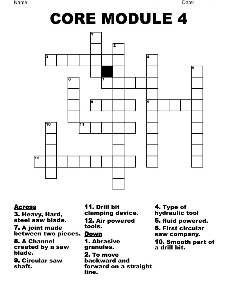 CORE   MODULE  4 Crossword