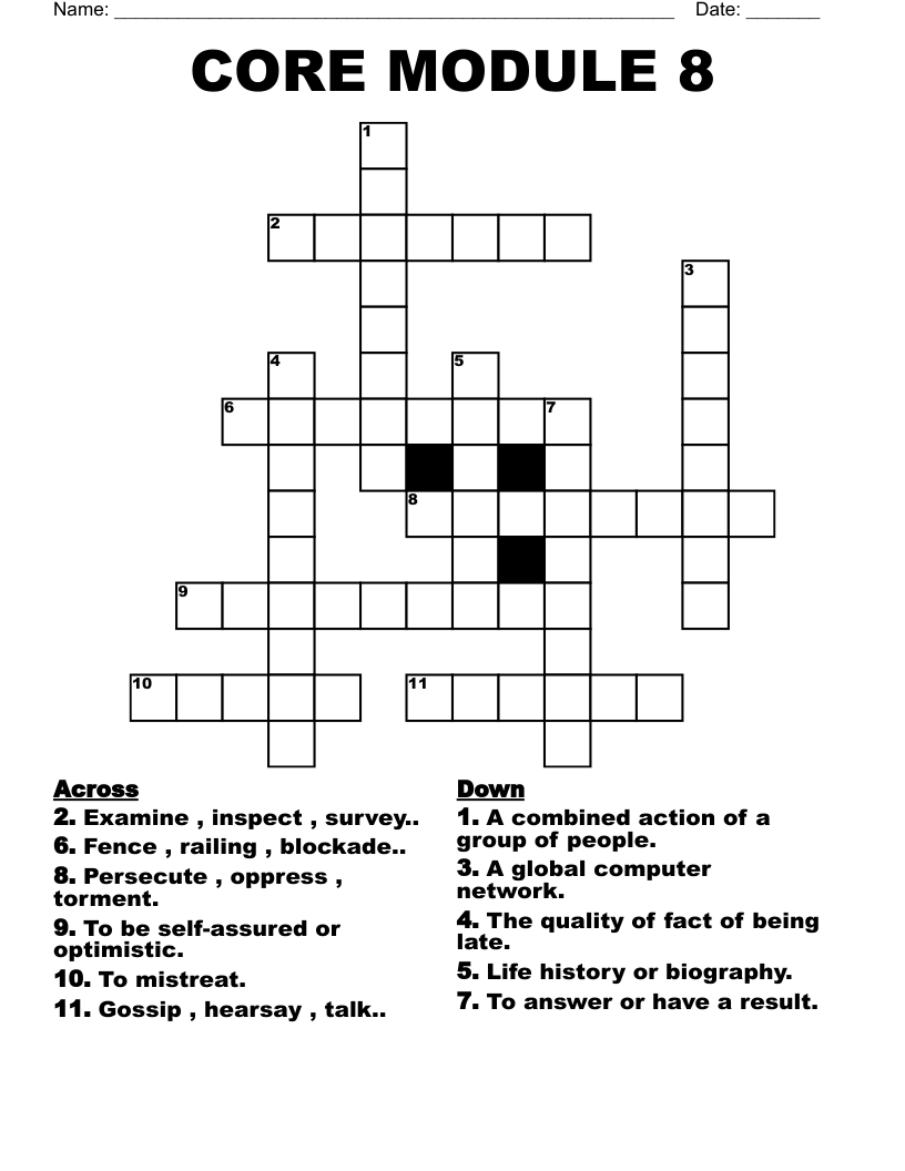 CORE   MODULE   8 Crossword