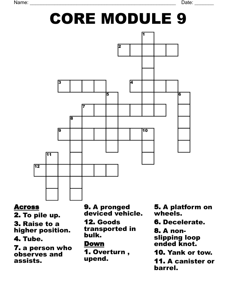 CORE   MODULE   9 Crossword
