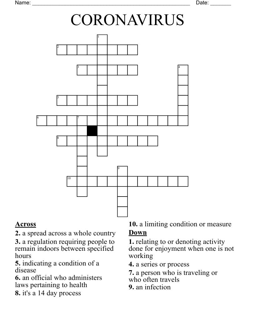 CORONAVIRUS Crossword