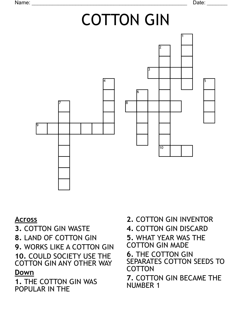 COTTON GIN Crossword