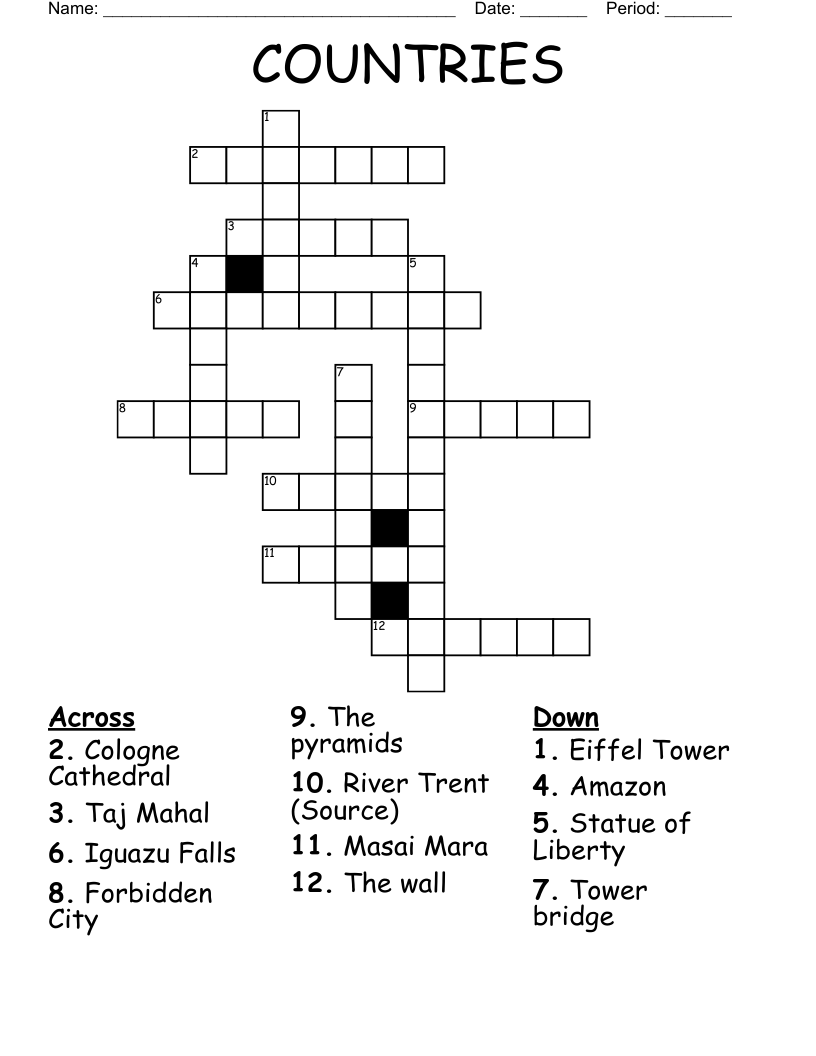 COUNTRIES Crossword