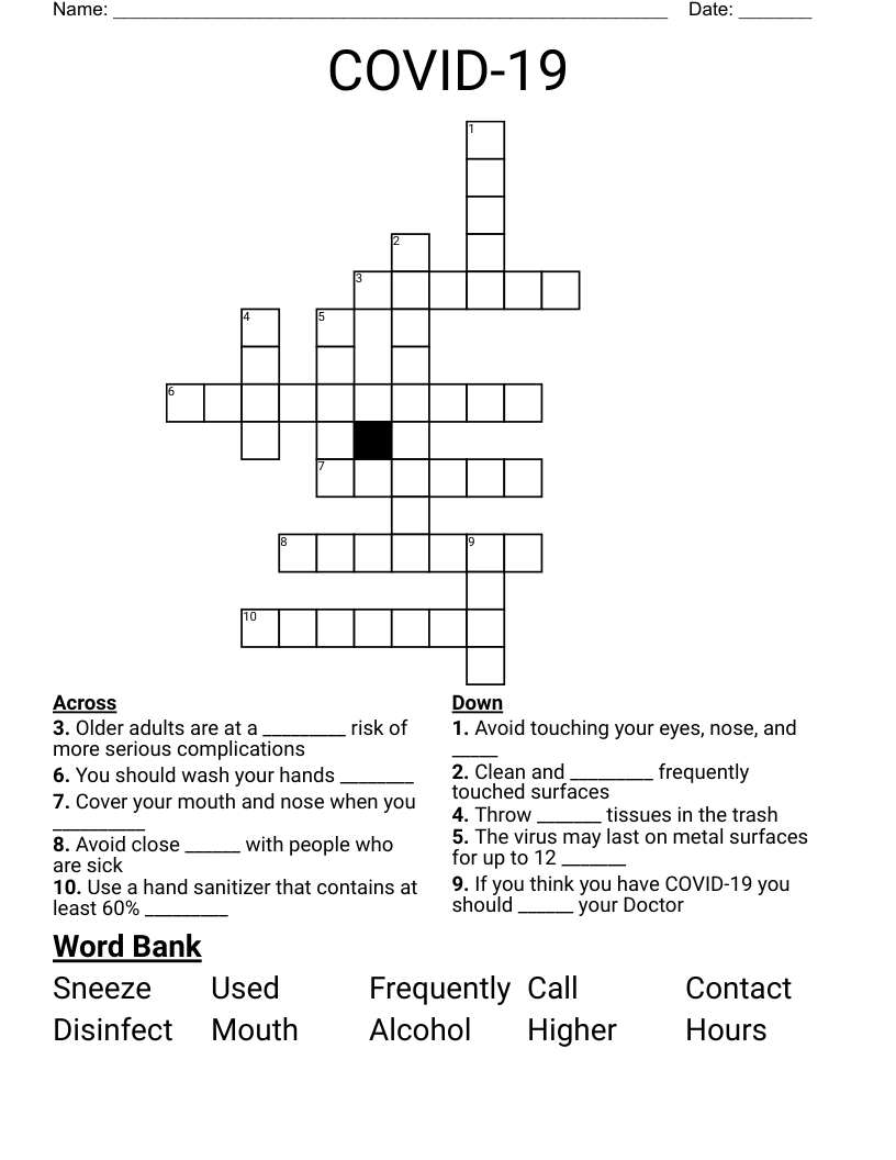 COVID-19 Crossword