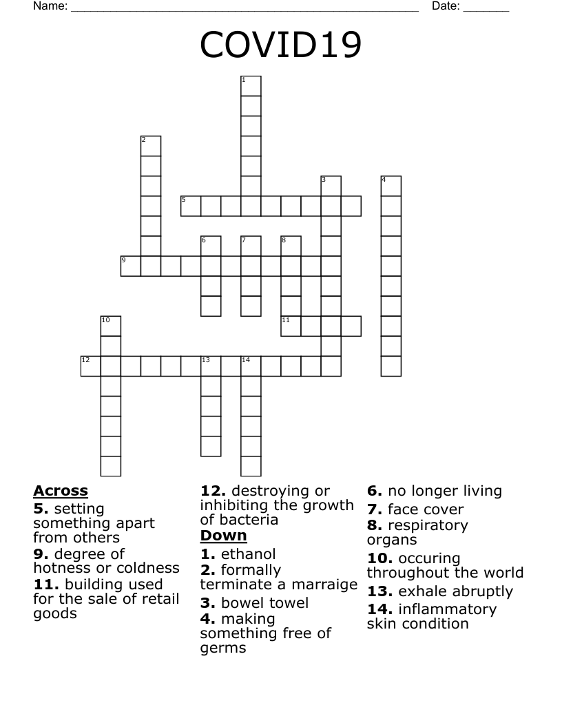 COVID19 Crossword