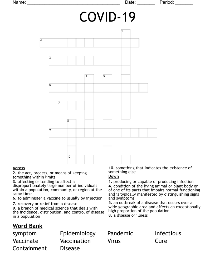 COVID-19 Crossword