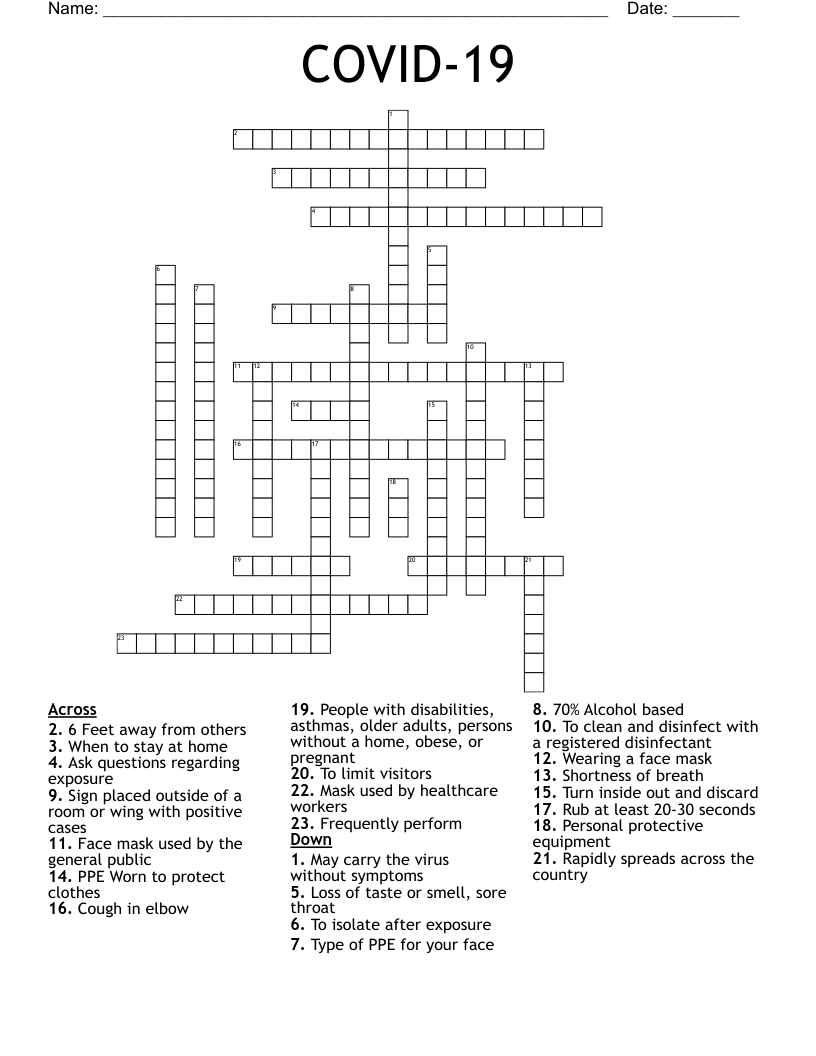COVID-19 Crossword