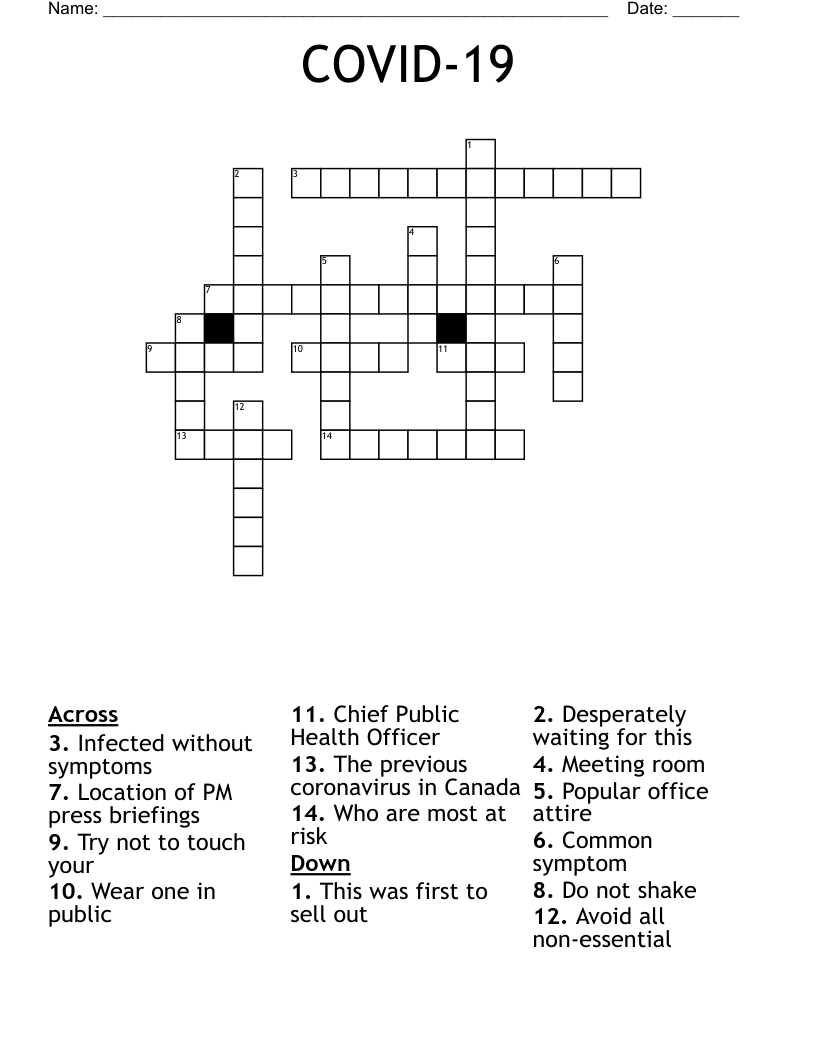COVID-19 Crossword