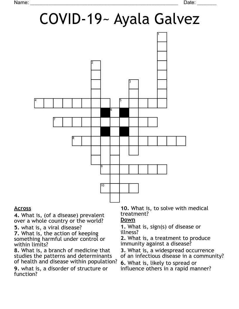 COVID-19~ Ayala Galvez Crossword